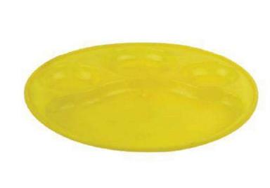 Mustard Yellow 3G Round Shape Plastic Thali