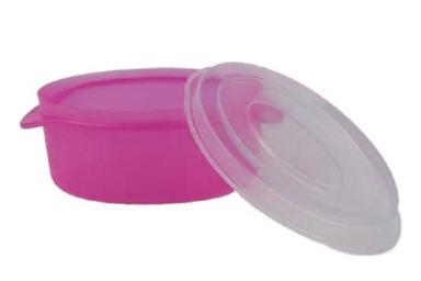  ढक्कन के साथ पिंक (गुलाबी) और पारदर्शी रश प्लास्टिक कंटेनर 