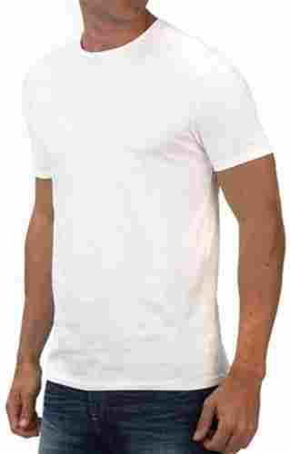 Mens Slim Fit Solid White Casual Soothing Cotton T Shirts