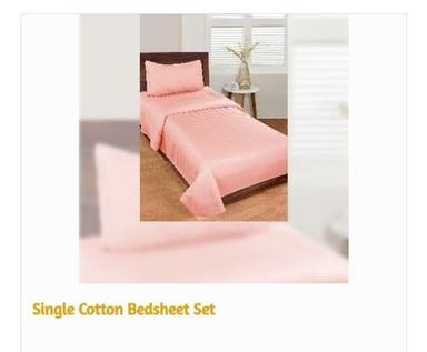 Shrink Resistant Plain Pattern Single Cotton Bed Sheet Set