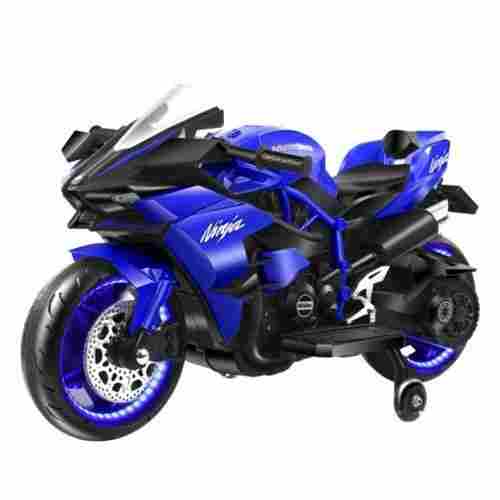 PATOYS - Ninja H2 Sports Battery Operated Ride On Bike For Kids, Hand Accelerator With Music System - Blue