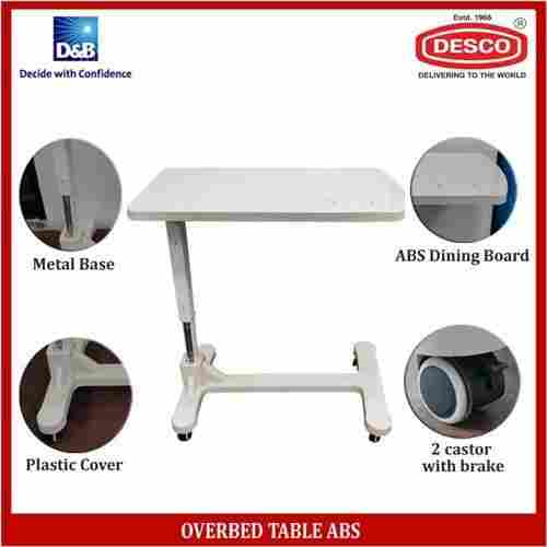 Cream White Color With Abs Material Made Desco Overbed Table