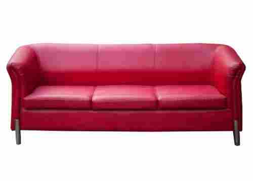 Extra Soft Pink Leather 3 Seater Mild Steel Sofa Set