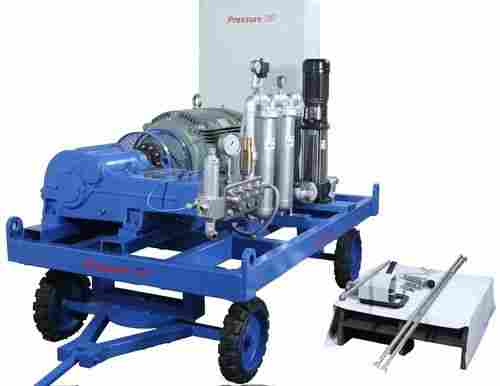Tube Cleaning System with 150 HP Electric Motor Tank and Trolley Mounted System