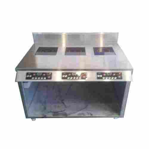 Stainless Steel Made 3 Burner With Push Button Control Induction Cooktop 