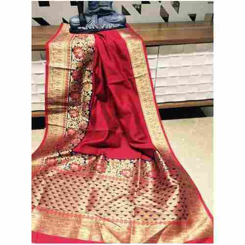Wedding Wear Banarasi Silk Saree with Separate Blouse Piece