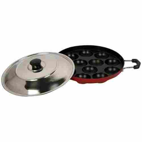 Non Stick 12 Cavity Appam Patra Cookware With Steel Lid