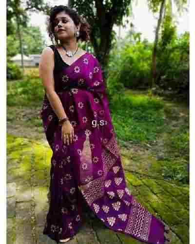 Bengal Handloom Hand Painted Cotton Saree
