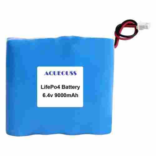 Rechargeable Blue 9000 mAh 6.4 Volt LiFePO4 Battery
