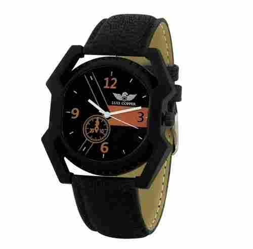 Analog Type Men Wrist Watch With Round Dial