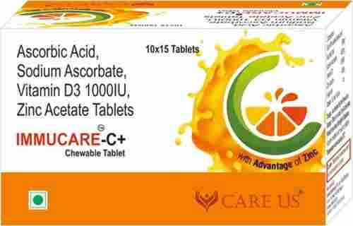 Ascorbic Acid Sodium Ascorbate Vitamin D3 And Zinc Acetate Immunity Booster Tablets 10x10 Pack