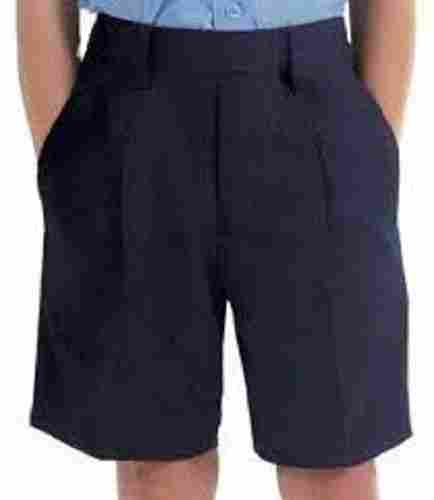 Blue Color Cotton Plain School Uniform Shorts Pant