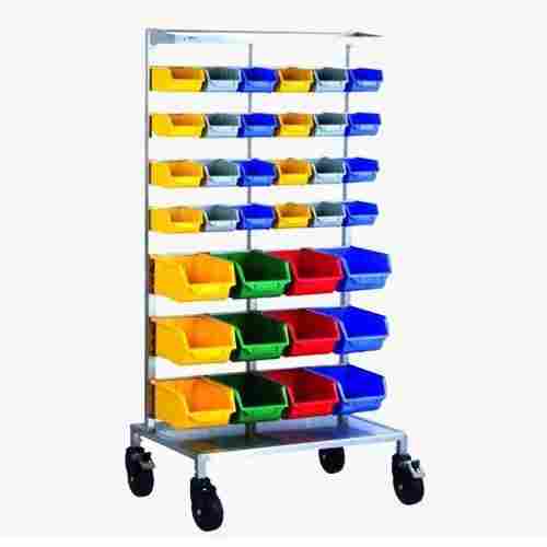 Stainless Steel With Plastic Made Multicolor Hospital Ot Use Drug Trolley 