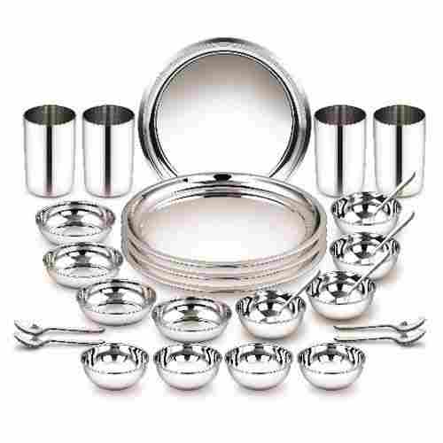 28 Piece Stainless Steel Ragga Dinner Set With Silver Color In Box