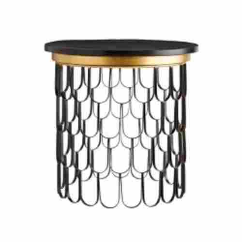 Black Round Cage Coffee Table For Restaurants And Cafeteria