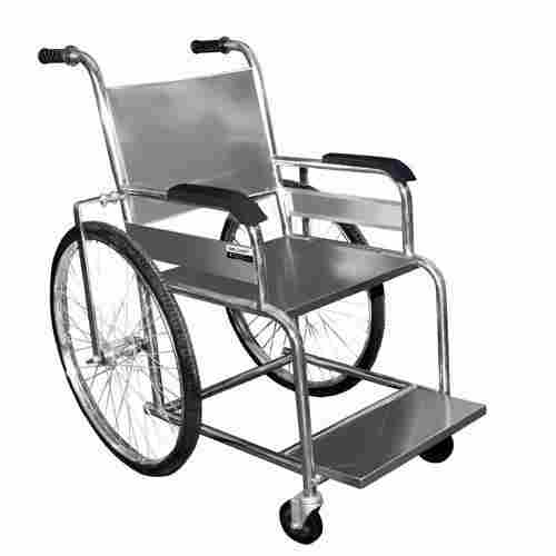 Glossy Surface Finished 4 Wheels Manual Type Stainless Steel Patient Wheel Chair