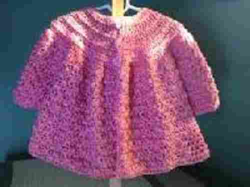 Pink Color Winter Wear Full Sleeves Round Neck Baby Woolen Crochet Sweater