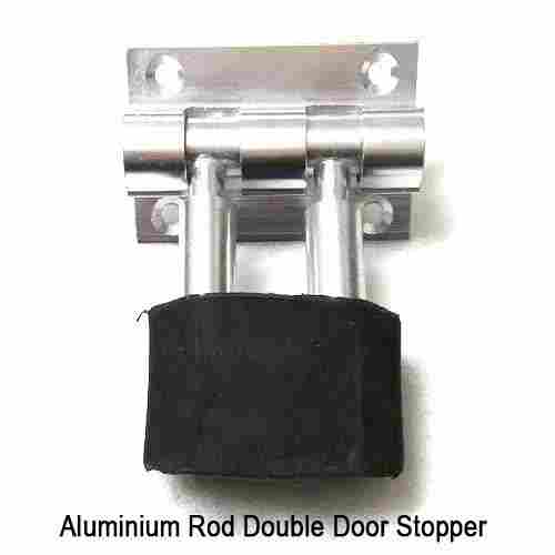 Polished Aluminum Rod Double Door Stopper