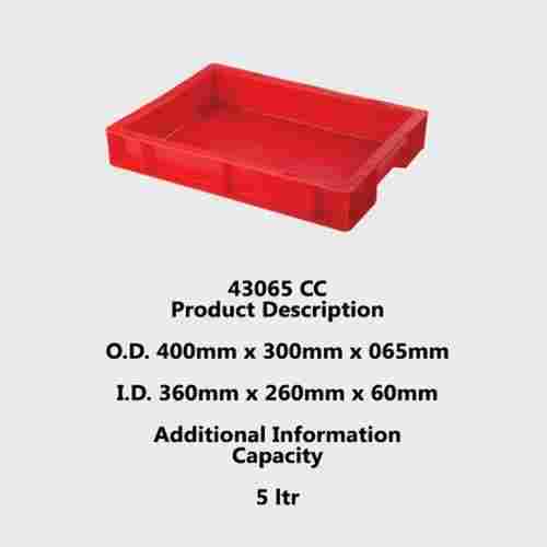 400 x 300 x 65 MM 5 Liter Stackable Red HDPE Plastic Storage Crates