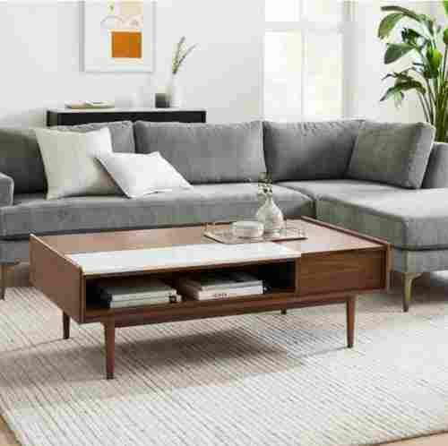 Modern Design L Shape Sofa Set With Wooden Table