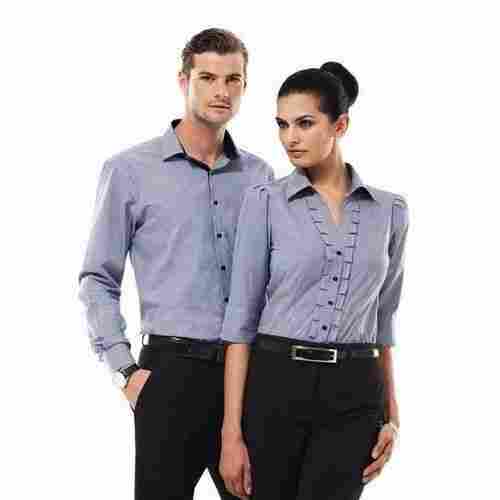 Plain Pattern Corporate Style Cotton Fabric Men Women Office Wear Cum Corporate Uniforms