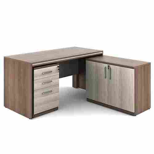 Wooden Executive Table For Office With 3 Side Storage Drawer