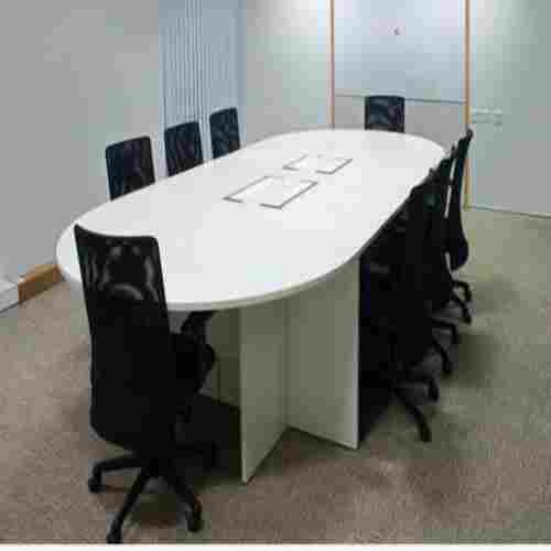 8 Seater 25 Mm Thickness White Color Office Wooden Conference Table
