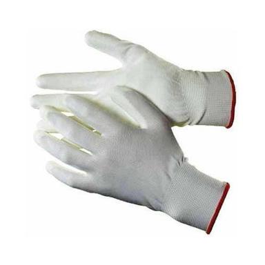 Breathable Medium Large Extra Large Reusable White Pu Coated Polyester Knitted Safety Hand Gloves