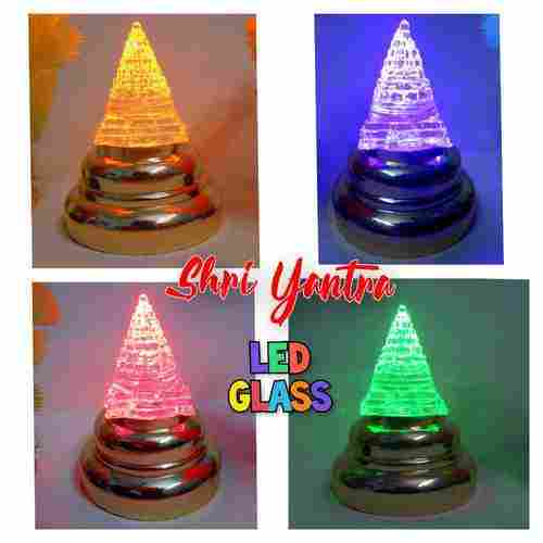 Table Top Rechargeable Decorative God Idol LED Glass Shriyantra Light