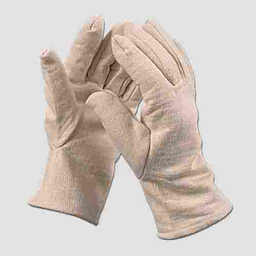 White Reusable Unbleached Single Double Stitch Cotton Knitted Hosiery Safety Hand Gloves