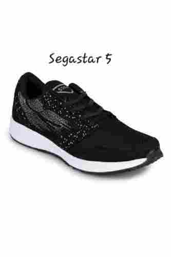 Black Color Upper Mesh Material Lace Up Style Mens Sports Shoes With White EVA Sole