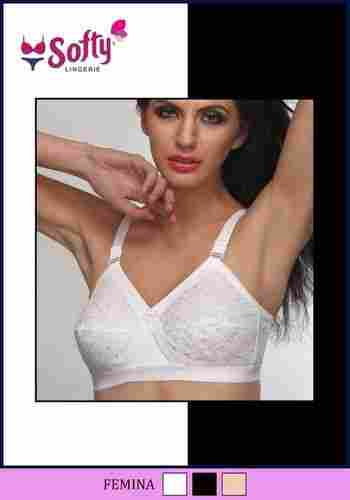 Femina Cotton Poplin Made Regular Strap D Cup Type Broad Belt Bra With Broad Hook