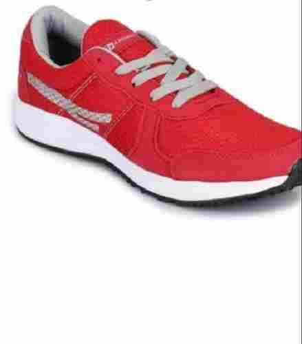 Red Color Upper Mesh Material Lace Up Style Mens Sports Shoes With White EVA Sole