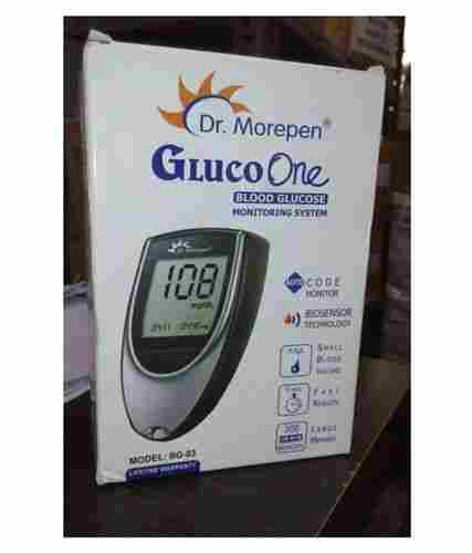 Silver and Black Dr. Morepen Gluco One Blood Glucose Monitoring System Glucometer