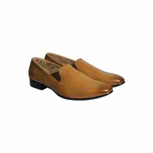 Low Heel Slip On Style Tan Color Five To Ten Size Mens Casual Shoes With Leather Lining and TPR Sole