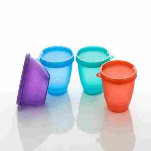 500 Ml Plain Pattern Colorful Round Shaped Transparent Style Kitchen Use Cereal Storage Container Set