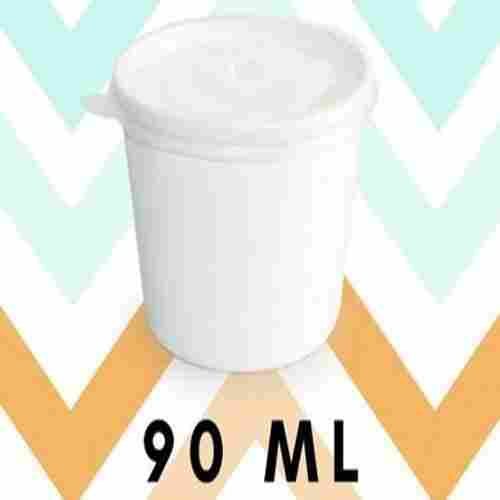 65 X 55 X 43mm Size Plain Pattern White Color Round Shaped 90 Ml Disposable Paper Ice Cream Cup