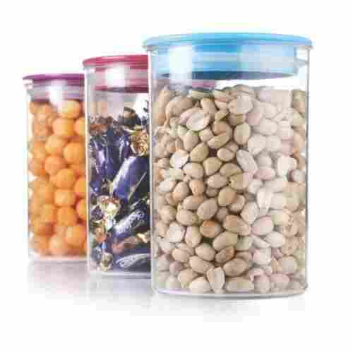 900 Ml Airtight Leakproof Plain Pattern Transparent Type Pet Material Round Shape Kitchen Use Food Container Set