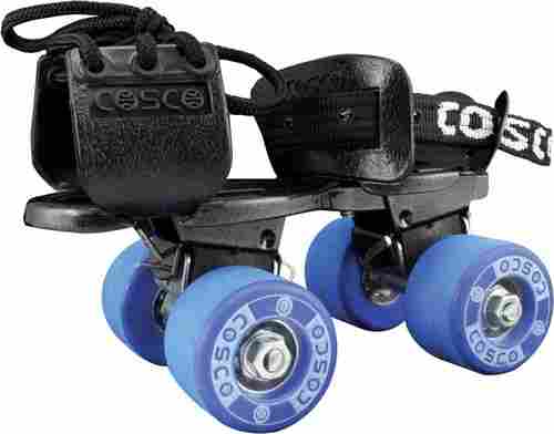Adjustable Size Blue Black Rubber Wheel Junior Training Quad Roller Skates With Brake
