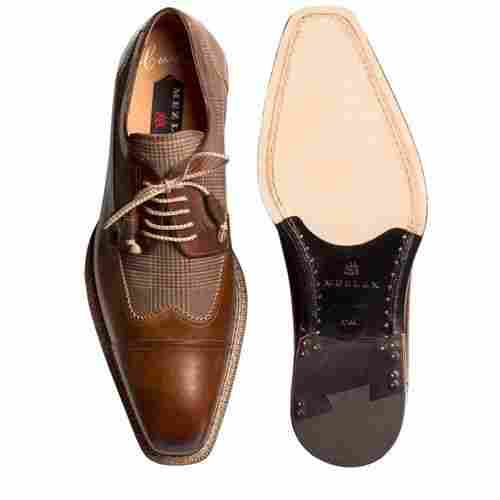 Low Heel Leather Party Wear Mens Shoes With Lace Closure Style