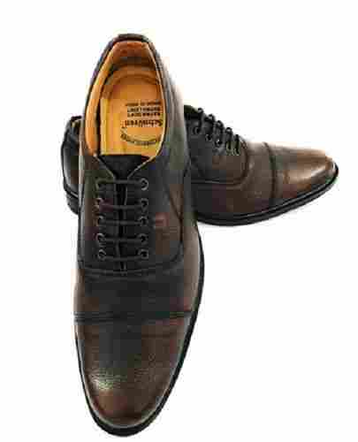 Anti Skid Brown Color Lace Up Style Leather Mens Shoes For Daily Wear