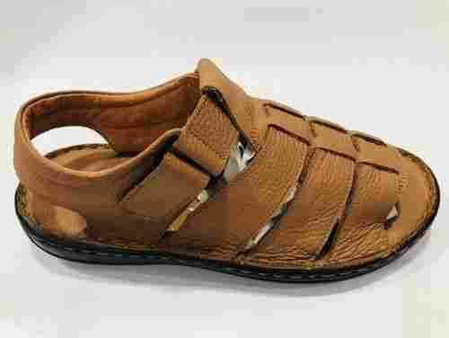 Anti Skid Brown Color Mens Casual Sandal With Low Heel
