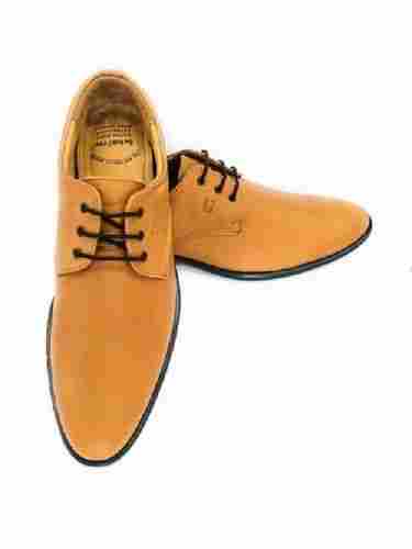 Tan Color Party And Regular Wear Lace Up Style Mens Leather Shoes With TPR Sole