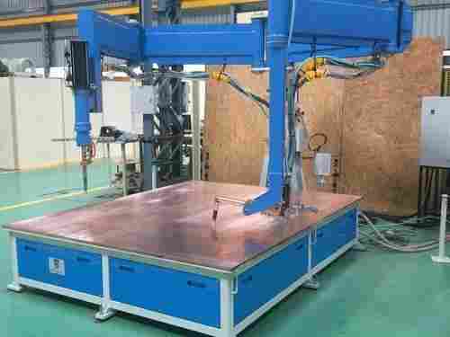 Six Bar Air Pressure Railway Side Wall Spot Welding Machine With Table Size 2.5 Mtrs x 2Mtrs