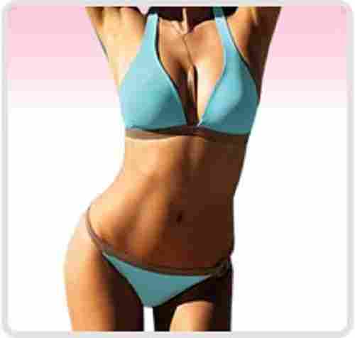 Sky Blue Color Skin Friendly Regular Fit Breathable And Relaxed V Shape Low Rise Ladies Cotton Plain Bra Panties Inner Wear Set