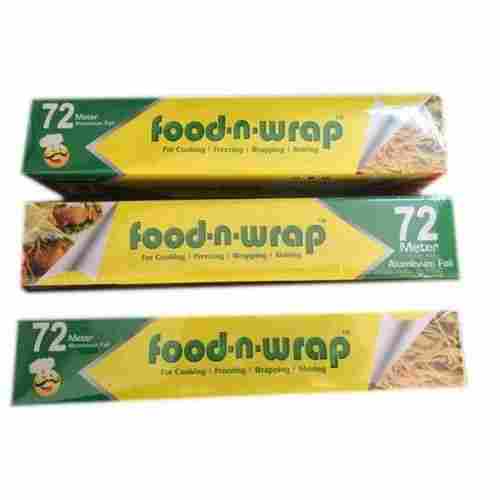 Food Wrapping Disposable Biodegradable Flexible Half Hard Silver Aluminium Foil 72 Meter Roll