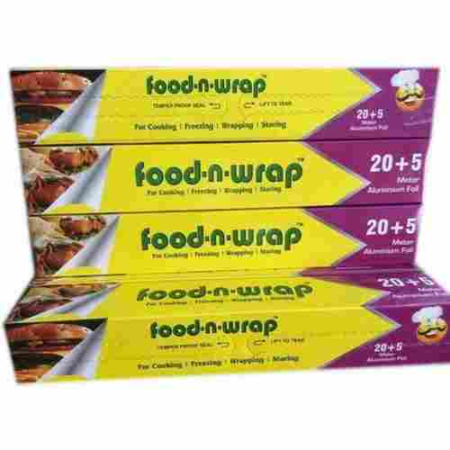 Food Wrapping Disposable Non Toxic Food Grade Half Hard Silver Aluminium Foil 25 Meter Roll