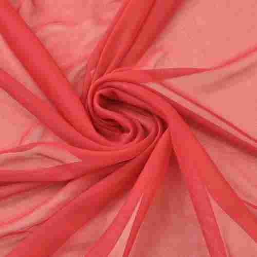 60 Gsm Red Skin Friendly Impeccable Finish Shrink Resistance And Wrinkle Resistance Plain Pure Chinon Chiffon Fabric