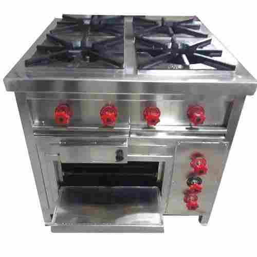 Four Burner Square Stainless Steel Cooking Burner Stove Used In Restaurant