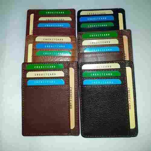 Handcrafted Genuine Leather Card Case with 4 Card Slots, 10.5 cm Size
